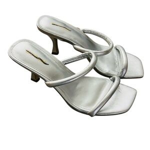 Express Double Tube Band Heeled Sandals Size 6